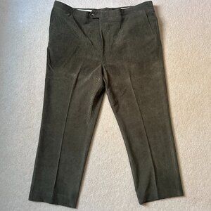 NWT The Sansabelt System Pleated Corduroy Dress Pants, Green, Men’s Size 48